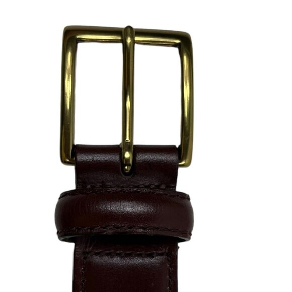 Leather Woven Belt Men's Brown 36" / 90 Oil Tan Cowhide Solid Brass Buckle - Picture 5 of 16